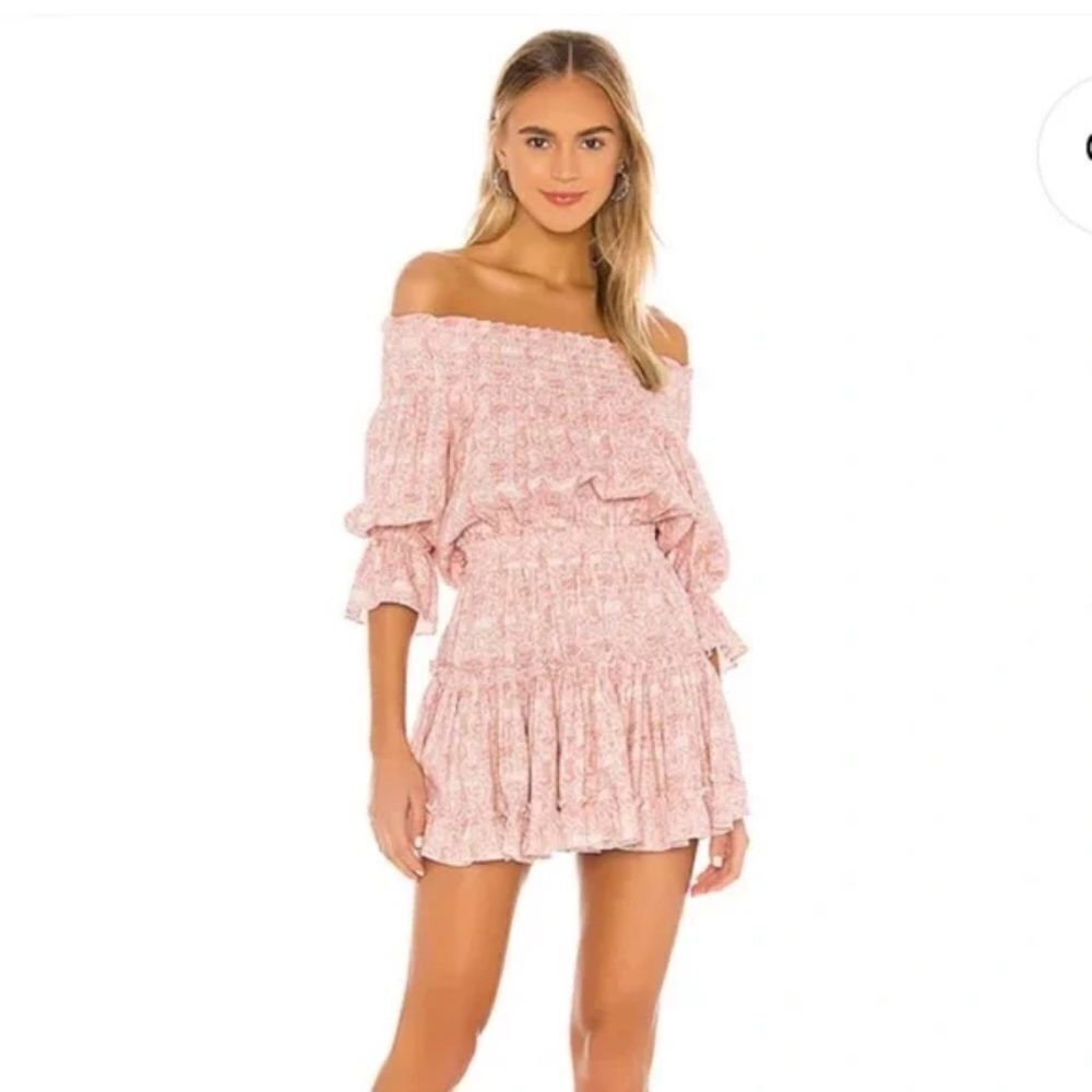 New MISA Los Angeles Darla Light Pink Linen Mini Dress Small Revolve